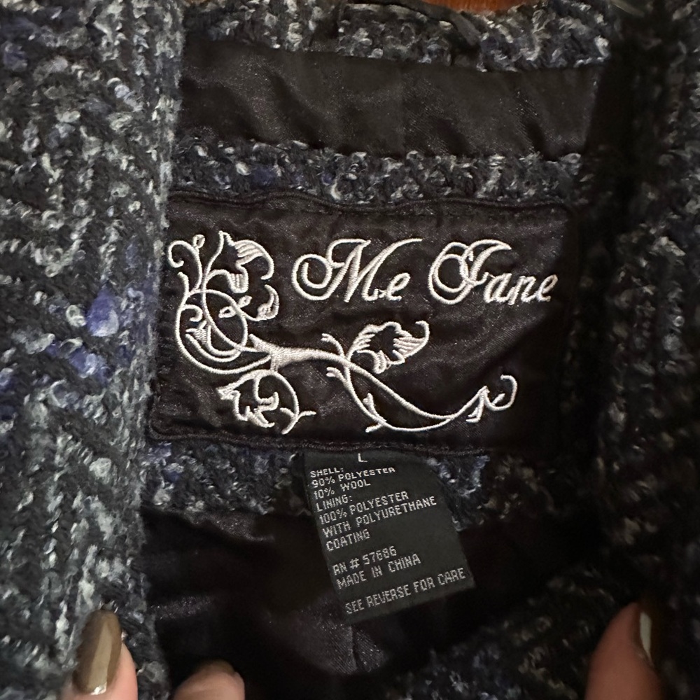 Me Jane Black and Blue Pea Coat - Picture 3 of 4